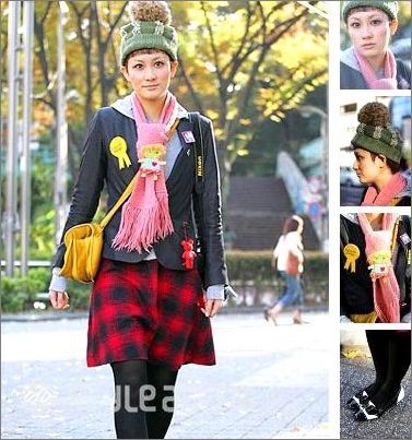 日本街拍时髦女的冬裙秀