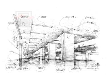 周际作品:办公空间手绘图