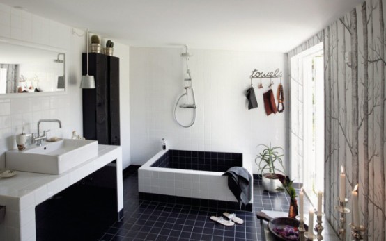 黑白卫浴设计 私人空间纯粹美